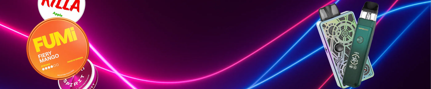 Vape and Nicotine Pouch banner image with space for overlay text