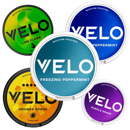 VELO Nicotine Pouches - Promo Image - White Background