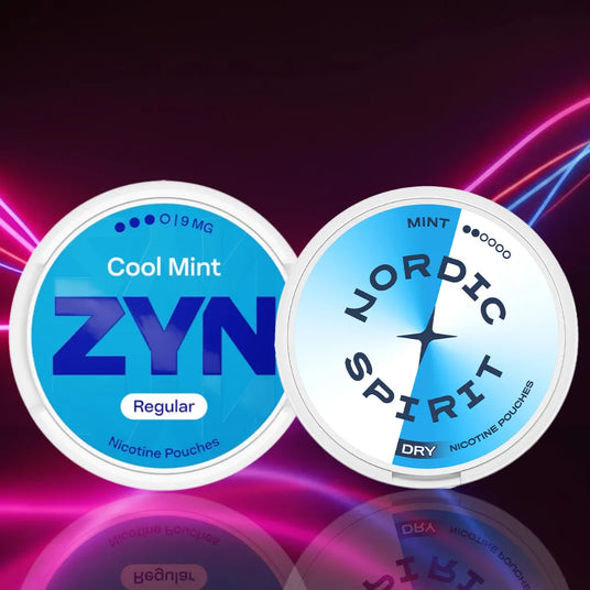ZYN Cool Mint Regular and Nordic Spirit Mint 2 Dot Nicotine Pouches