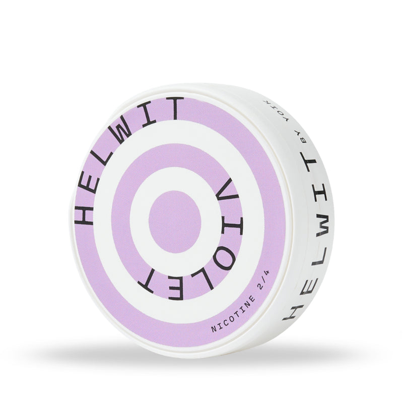 Helwit Violet Nicotine Pouches - Angled View