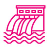 Hydropower icon on a white background.