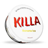 KILLA Extra Strong Nicopods container with 'Banana Ice' flavour on a white background