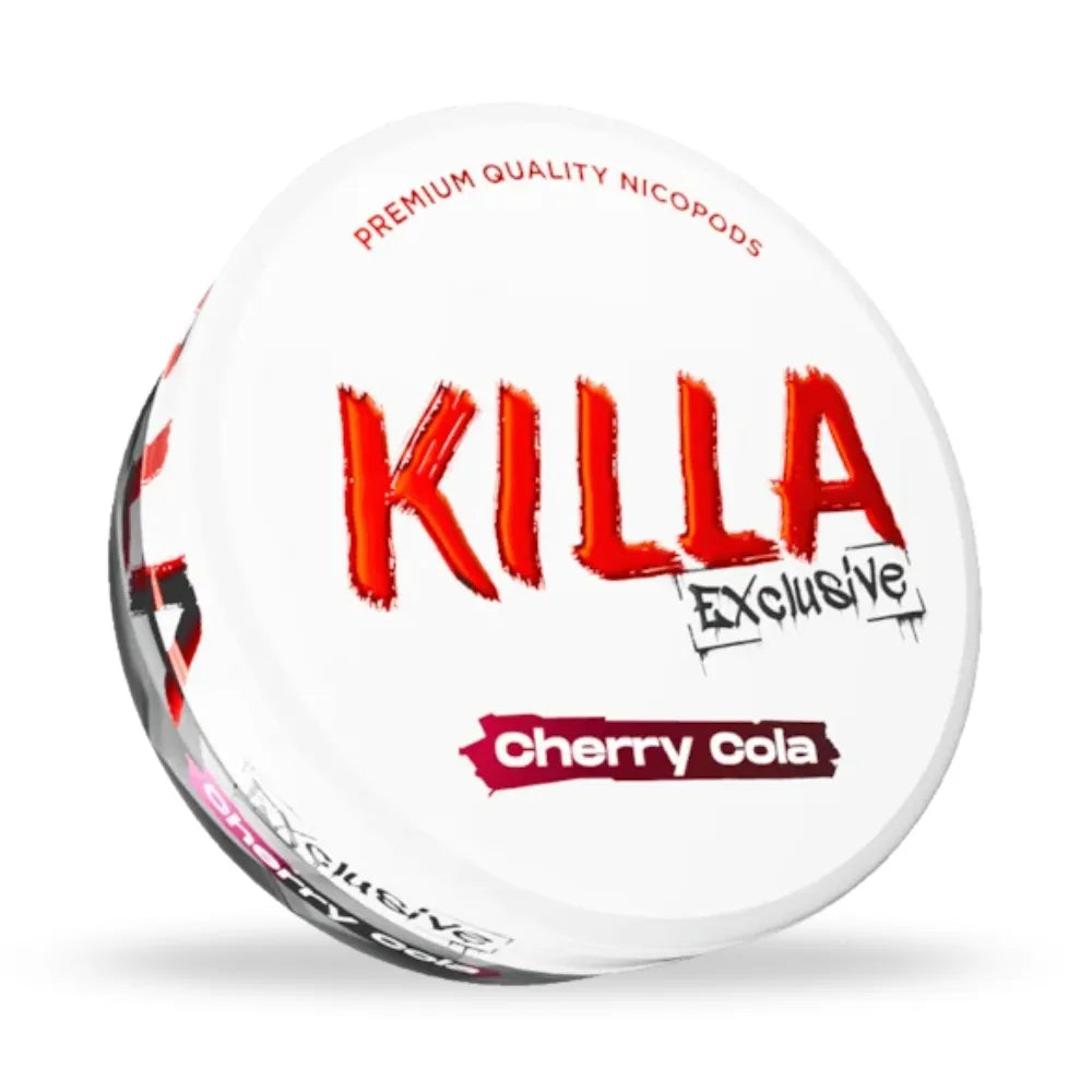 Killa Exclusive Cherry Cola product packaging on a white background