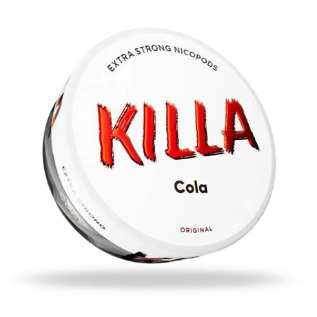 Killa Cola nicotine pouch on a white background