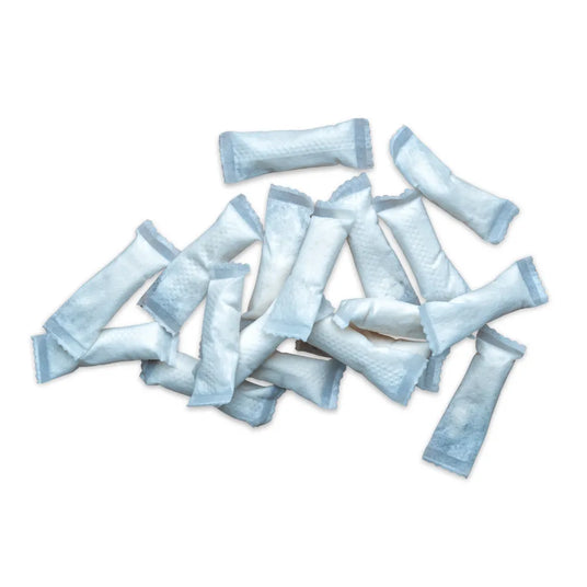 All White Nicotine Pouches on a white background