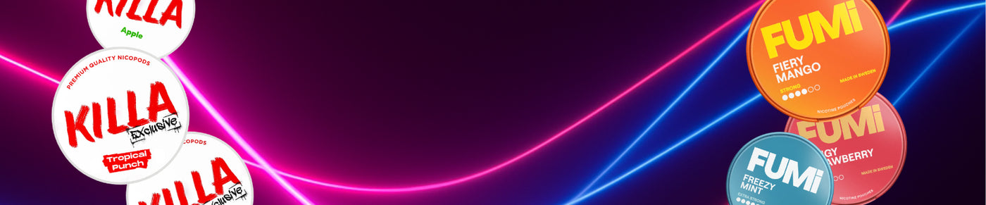 Choosing Fumi or Killa Nic Pouches - Blog Banner Background